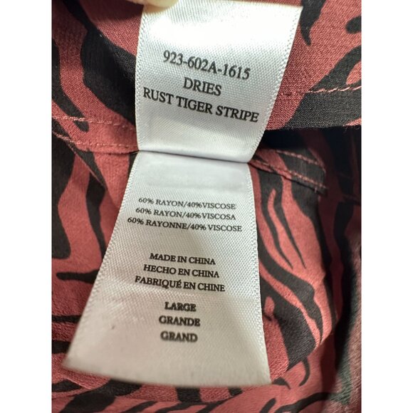 Rails Dries Rust Tiger Striped Button Down Long Sleeve Shirt size Large - Picture 4 of 7